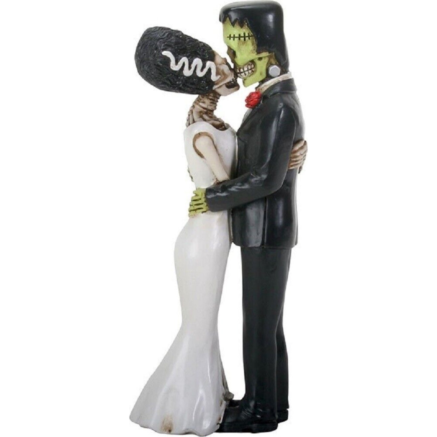 Frankenstein and Bride Kissing Figurine Day of the Dead Halloween Decoration