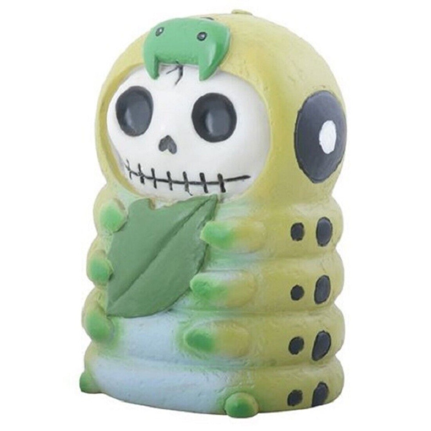 Furrybones Inch Skeleton in a Caterpillar Costume Holding a Leaf Figurine 2.75 inch