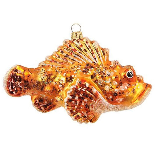 Pinnacle Peak Trading Spotted Scorpion Fish Polish Glass Christmas Tree Ornament