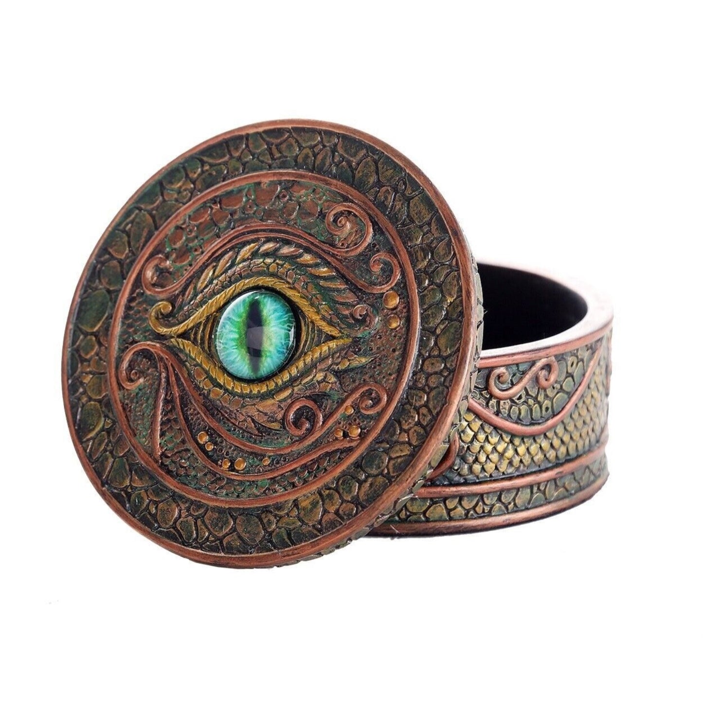 The Eye of the Dragon Mystical Trinket Jewelry Keepsake Box Fantasy Dragon 3.75 inch Diameter