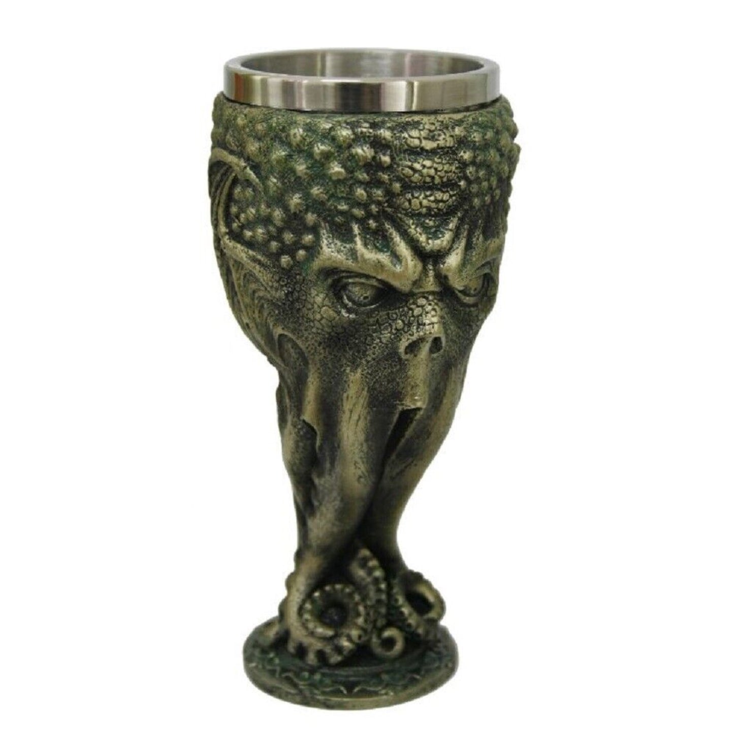 Cthulhu Monster Wine Goblet Chalice Cup Resin Body Stainless Steel Cup 7 inch