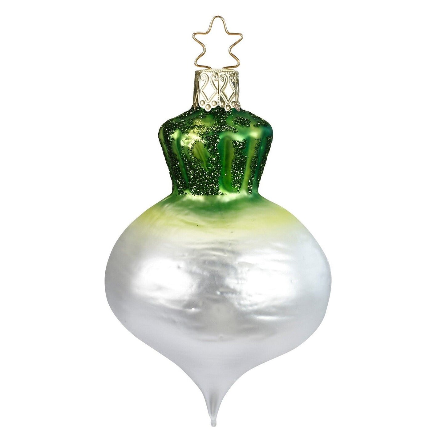 Inge Glas White Radish German Glass Christmas Tree Ornament Vegatable FREE BOX