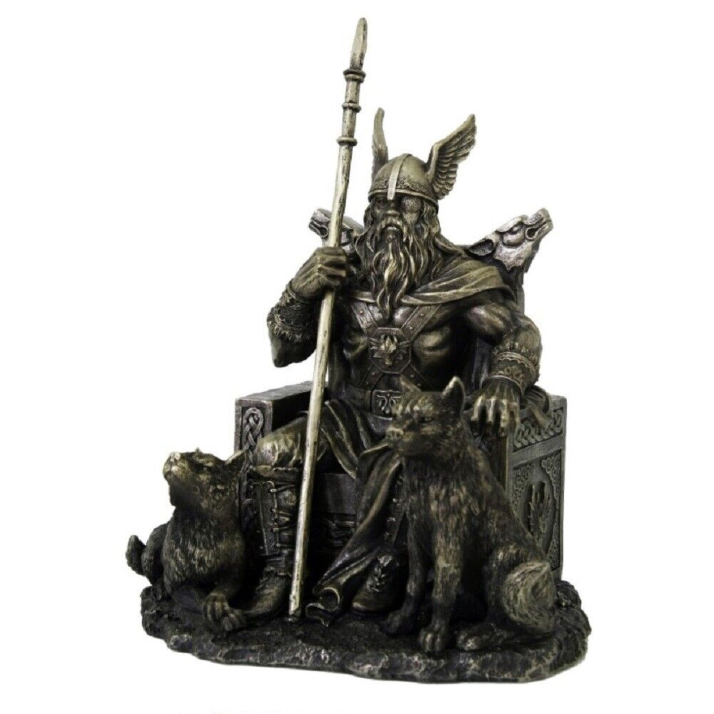 Norse Mythology King of Asgard Sitting Odin Collectible Figurine 8.5 inch