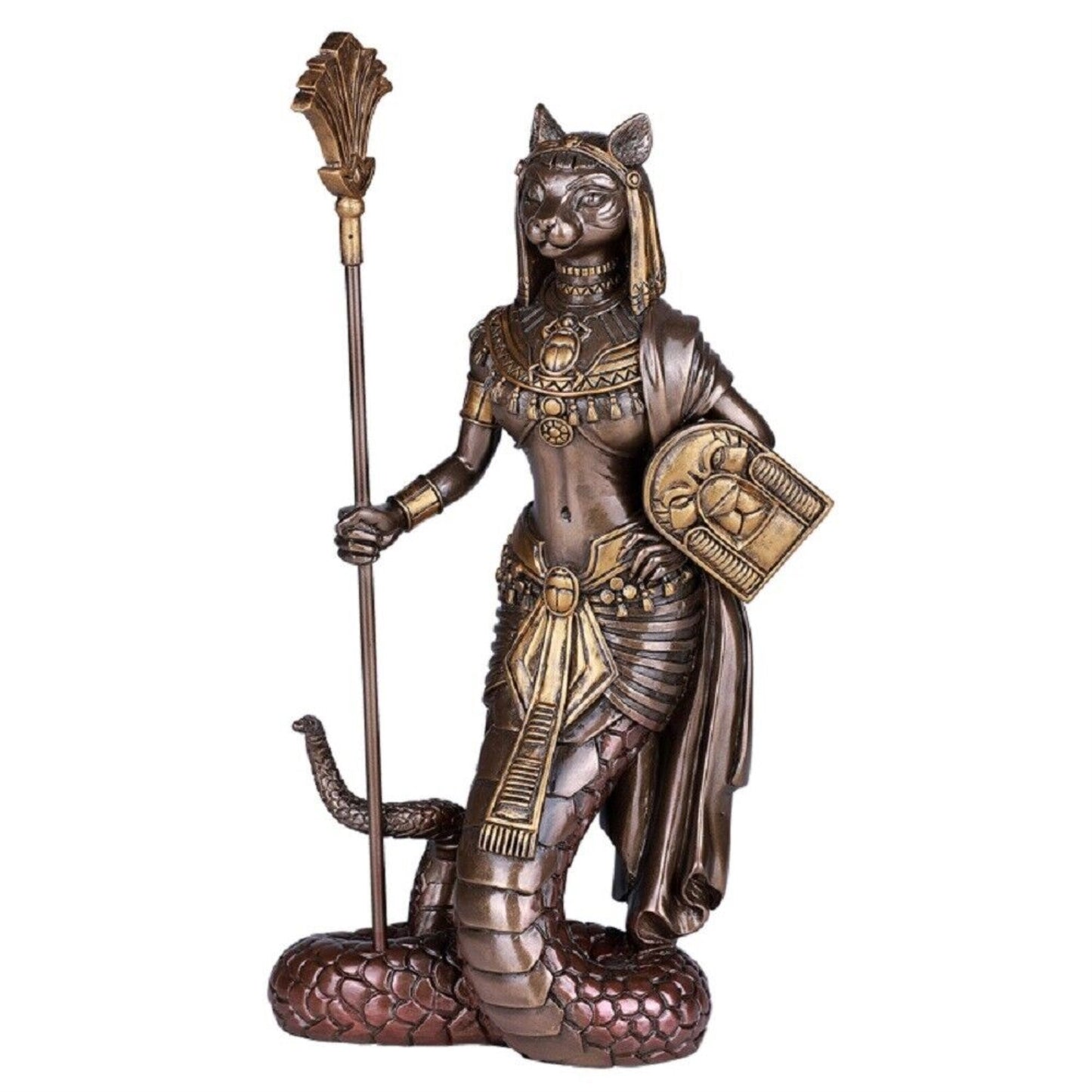 Bastet Egyptian Goddess Bronze Color Resin Figurine 11 inch