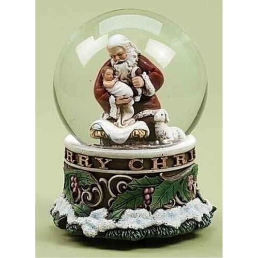 Joseph Studio The Kneeling Santa with Baby Jesus Musical Christmas Water Globe