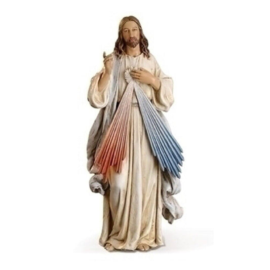 Joseph Studio 9.5" White and Blue Divine Mercy Christmas Tabletop Figurine