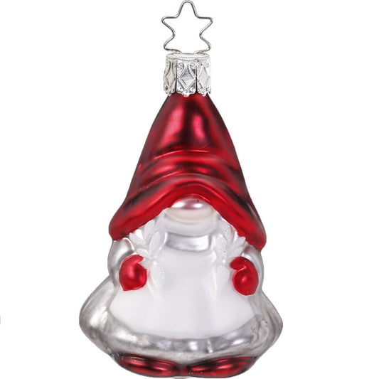 Inge Glas Svenja Gnome Enchanted Forest German Glass Christmas Ornament FREE BOX