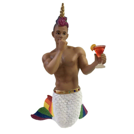 December Diamonds Merman Ornament Rainbow 55-55110 7 Inches