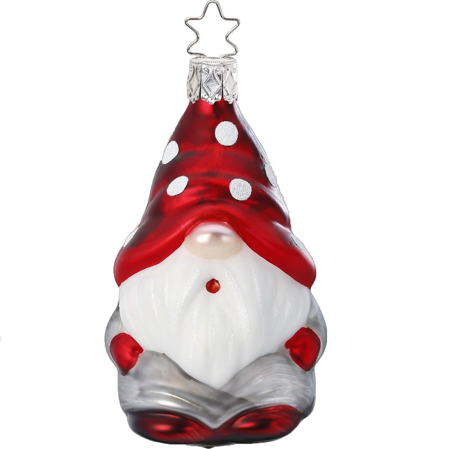 Inge Glas Kalle Glass Enchanted Forest Gnome German Glass Christmas Ornament FREE BOX