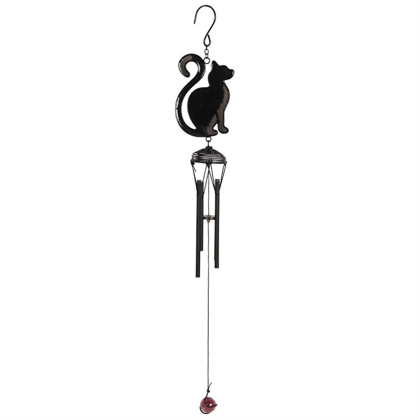 Black Cat Halloween Metal Windchime Outdoor Garden Wind Chime 15.75 Inch