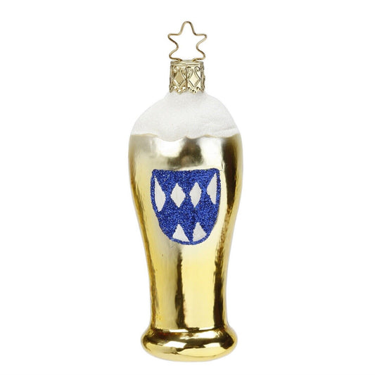 Inge Glas Bavarian Wheat Beer Glass Blown Glass German Christmas Ornament 103113