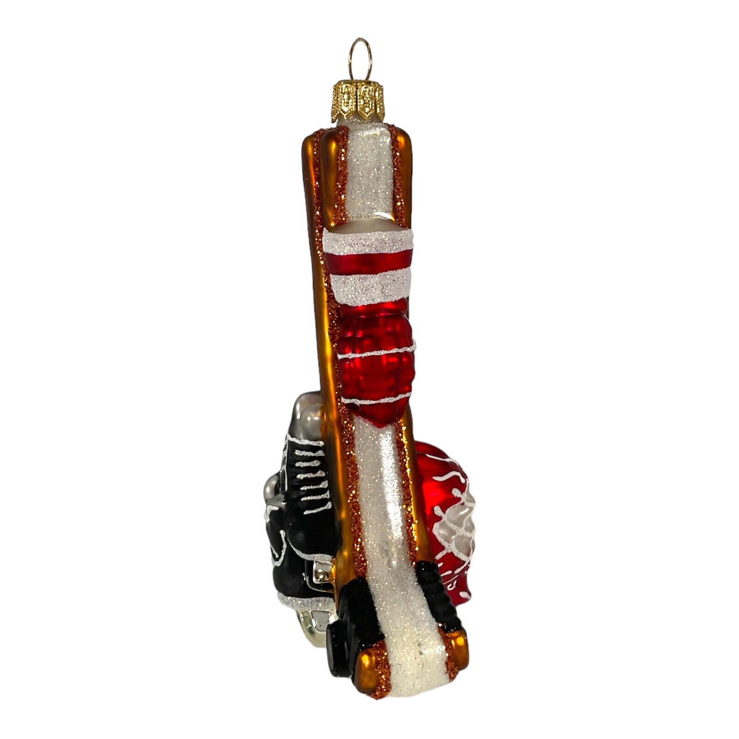 Pinnacle Peak Trading Red Hockey Sports Equipment Polish Blown Glass Hanging Christmas Tree Ornament 5 inch