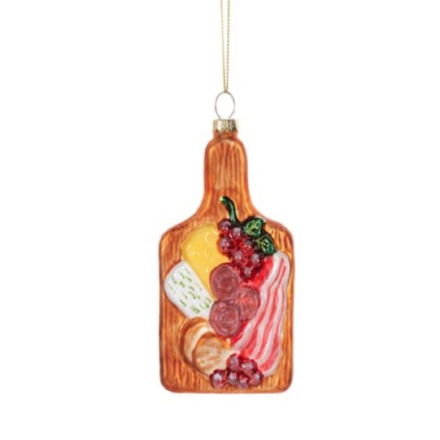Ganz Charcuterie Board Christmas Tree Ornament Glass 5.2 Inch Multicolor