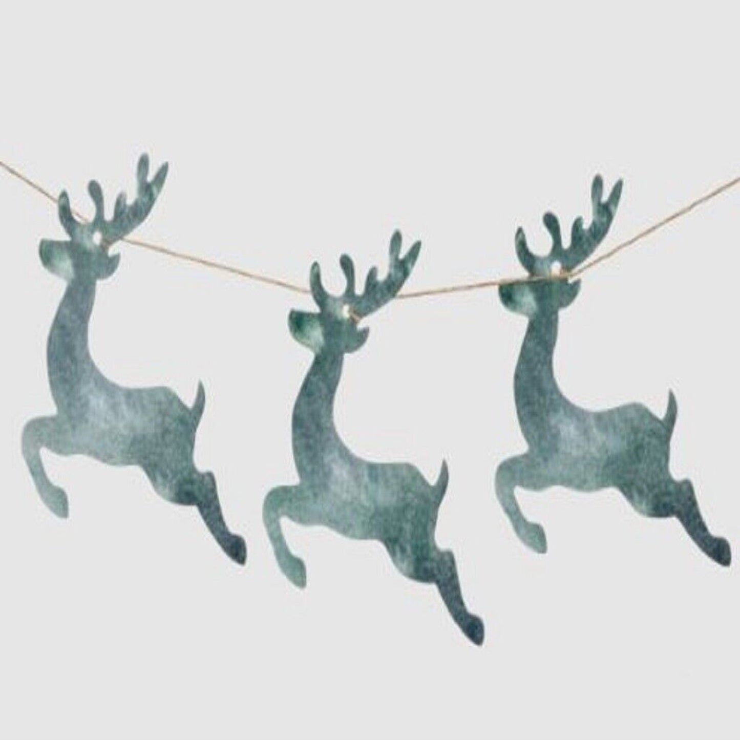Ganz Leaping Deer Christmas Garland Strand 40 Inch Metal Deer on String