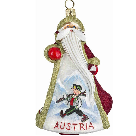 Joy to the World Glitterazzi Austrian Austria Santa Polish Glass Christmas Ornament Decoration