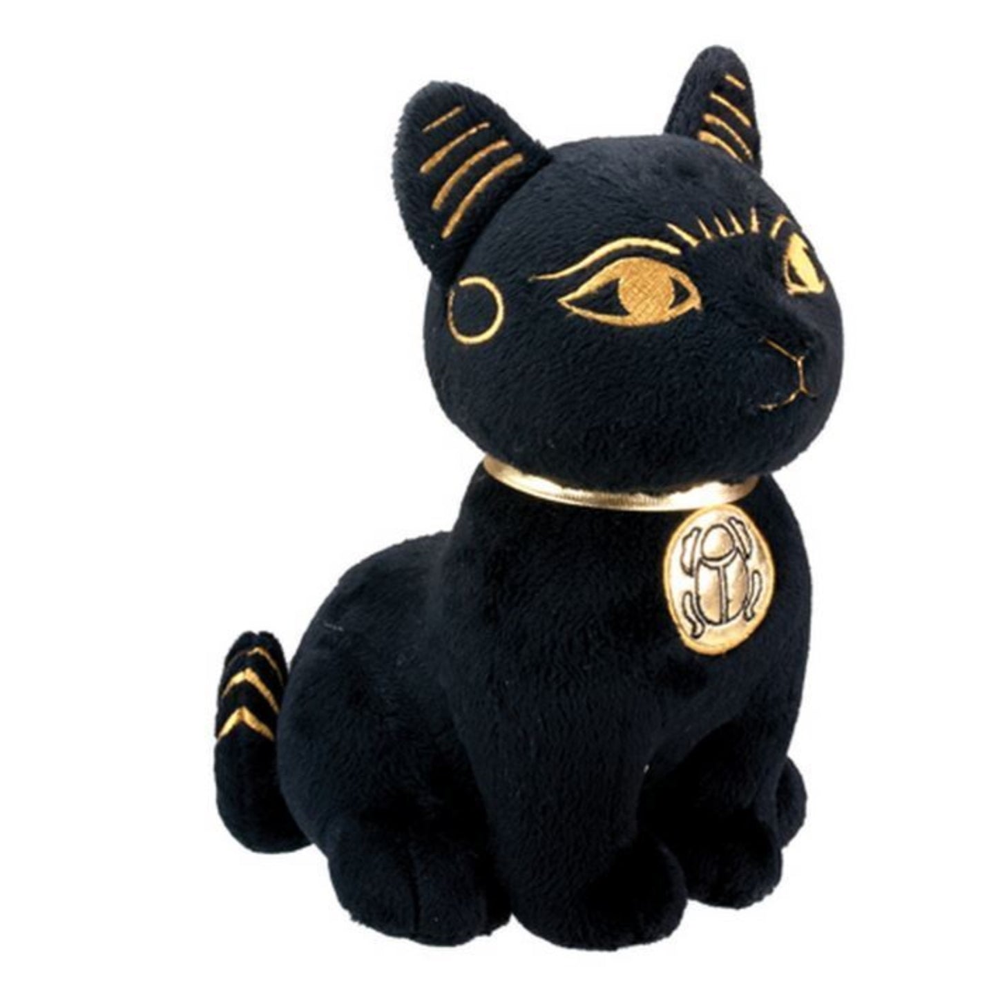 Ancient Egyptian Black and Gold Bastet Cat Stuffed Animal Plush 10.5 inch