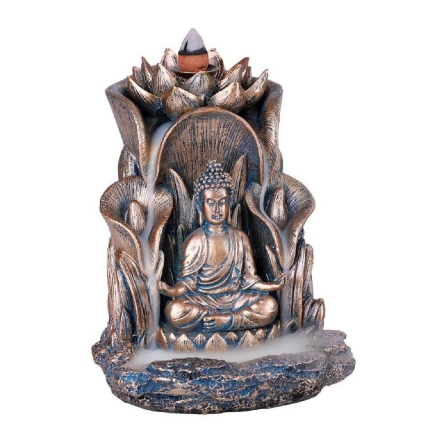 Buddha Back Flow Incense Burner Buddhism Decoration 5.5 inch