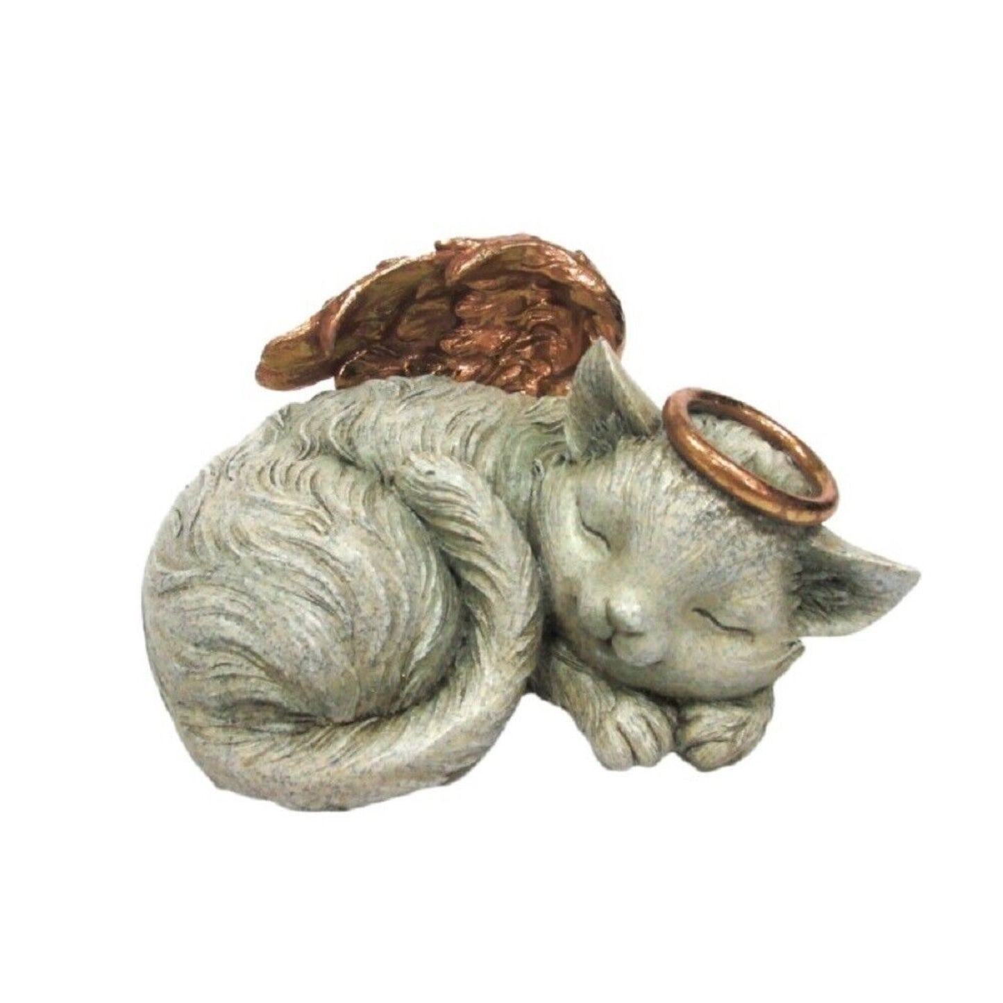 Pet Memorial Angel Cat Sleeping Cremation Urn Memorial Statue Bottom Load 30 Cubic Inch Capacity