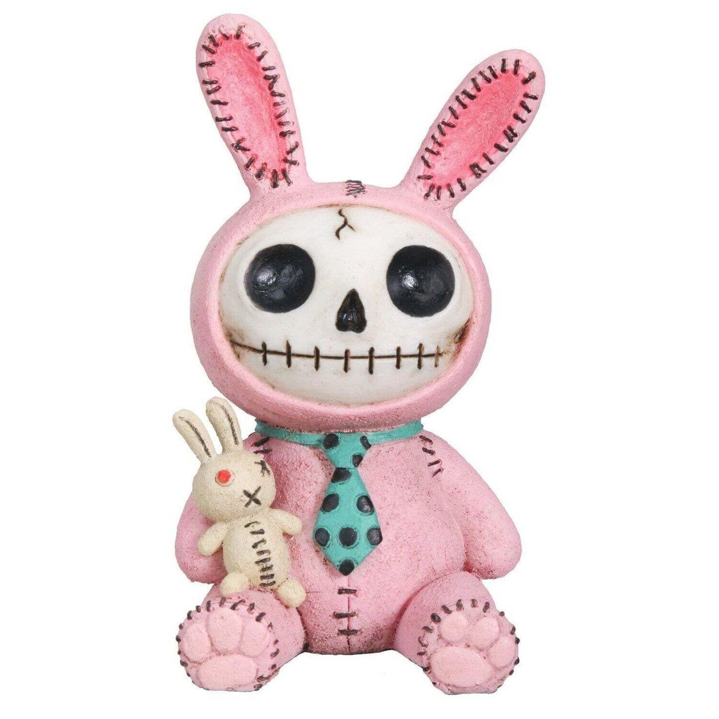 Furrybones Pink Bun Bun Skeleton in Bunny Costume with Bunny Doll Figurine
