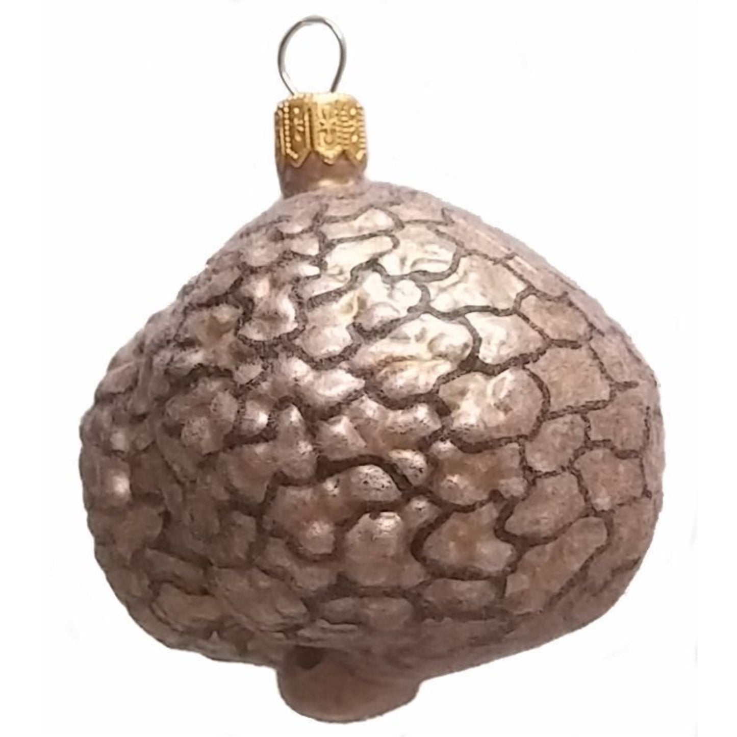 Pinnacle Peak Trading Fuzzy White Truffle Food Polish Glass Christmas Ornament Set of 2 Decoration