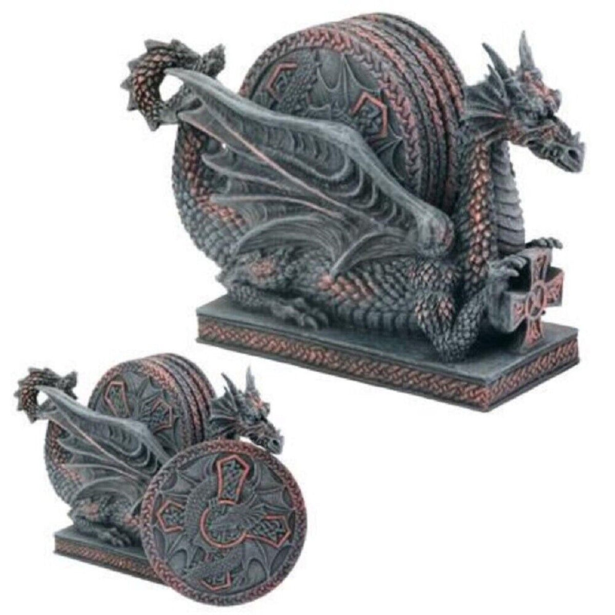 Dragon Coaster Holder with 6 Coasters Kitchen Decoration