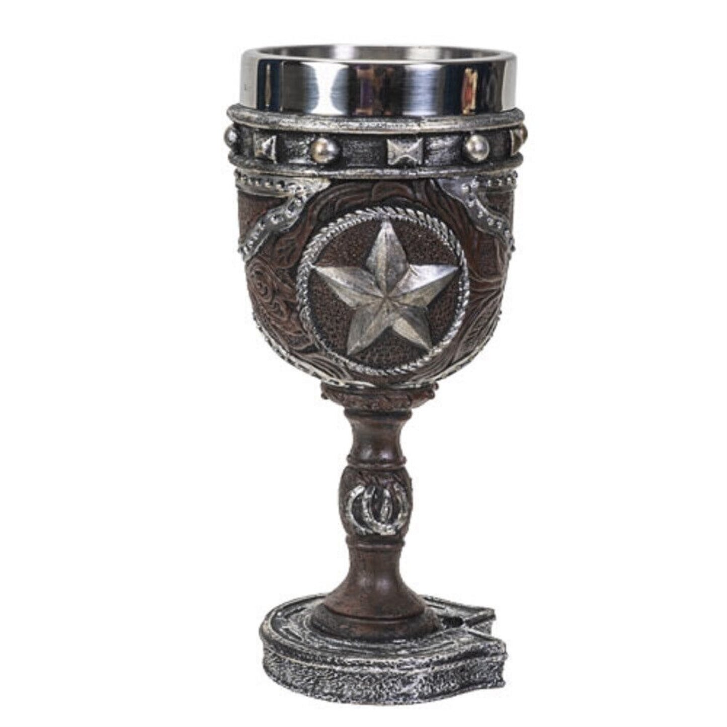 Western Star Wine Goblet Chalice Cup Resin Body Stainless Steel Cup 7 ounce
