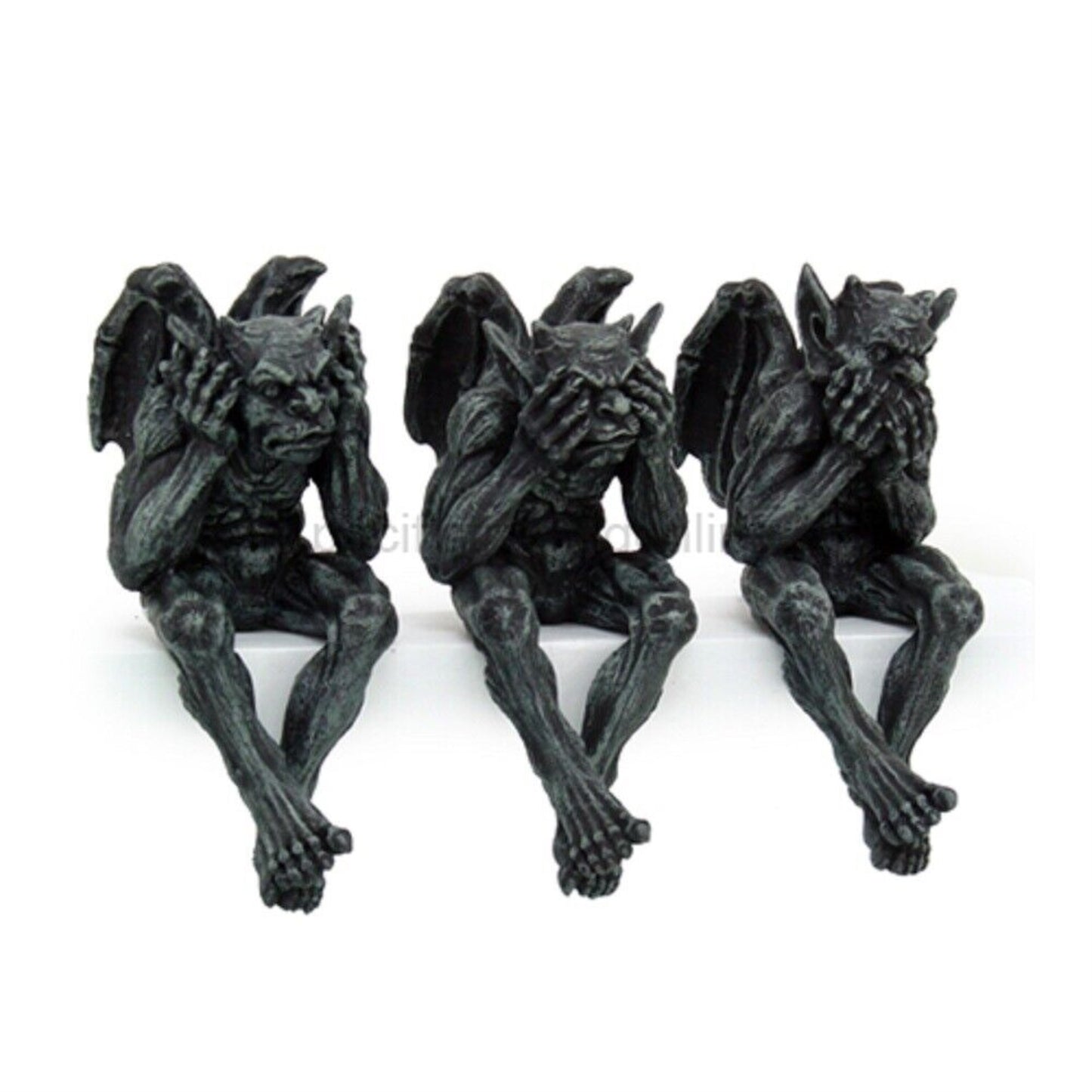 Gargoyle See Hear and Speak No Evil Resin Shelf Sitters
