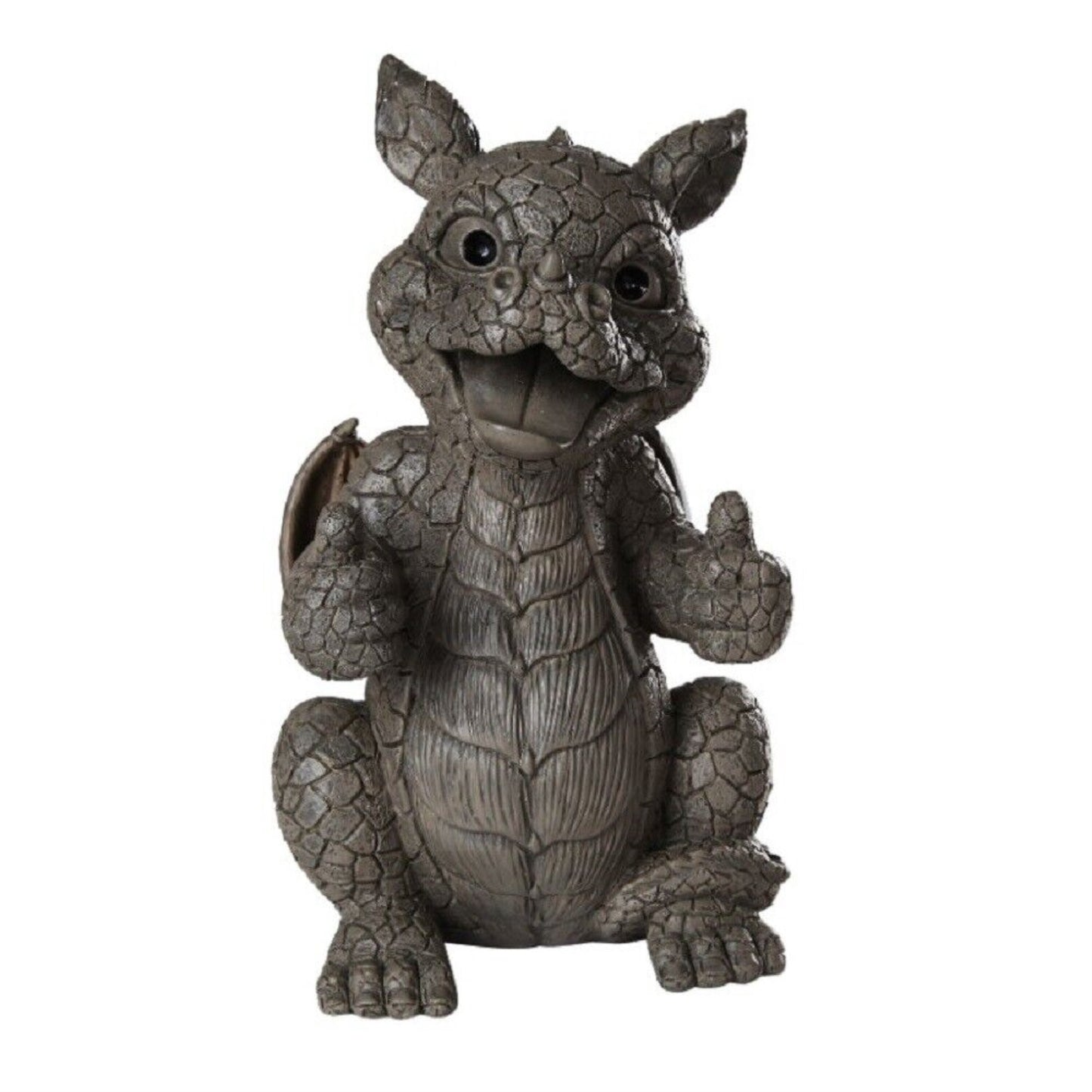 Thumbs Up Dragon Garden Display Decorative Accent Statue Sculpture Resin Stone Look 10 inch Tall