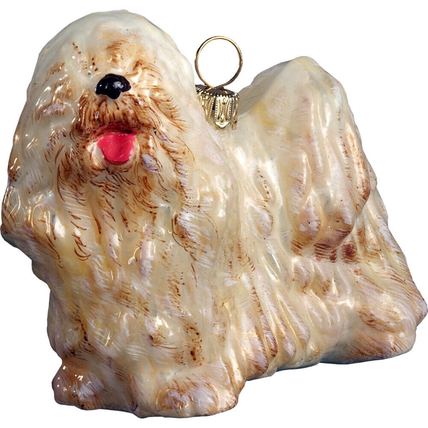 Joy to the World Komondor Polish Blown Glass Christmas Ornament Dog Decoration Made in Poland