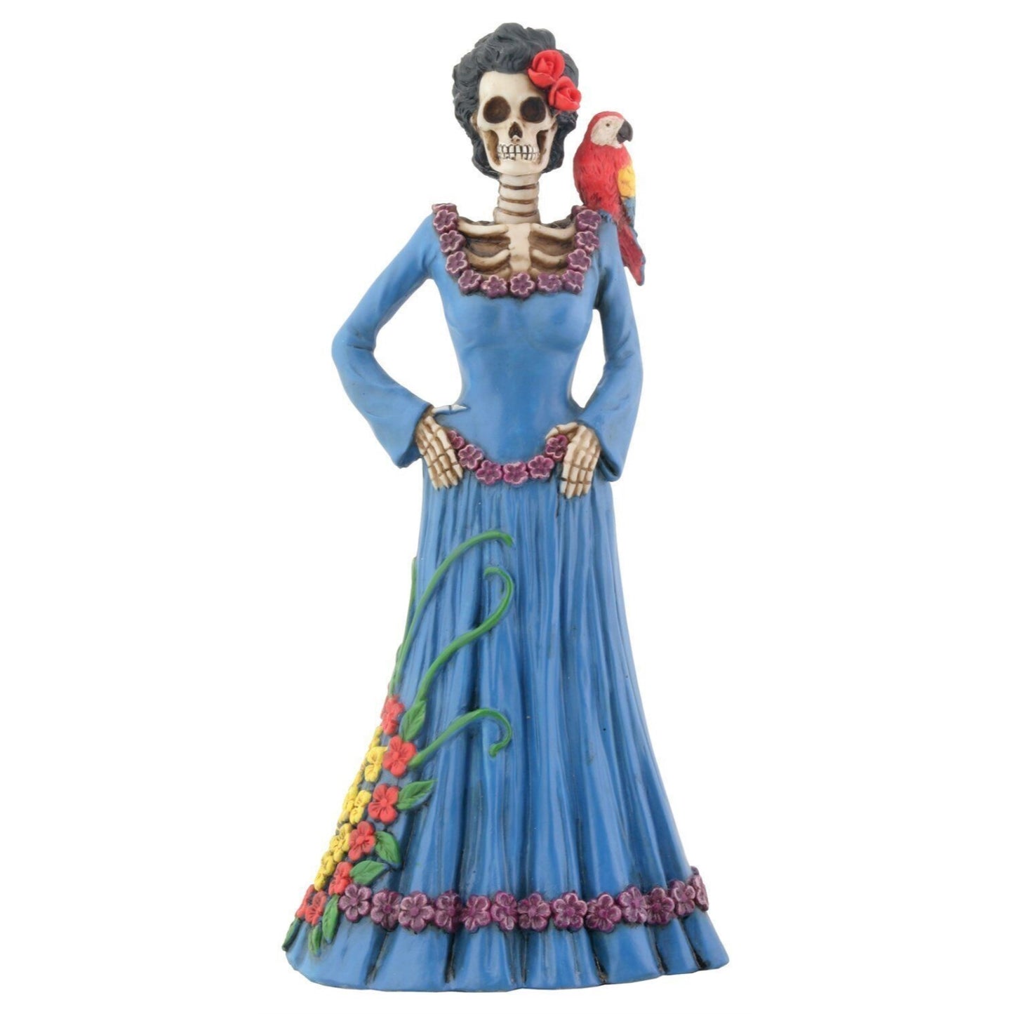 Day of The Dead Blue Lady Skeleton Figurine 8 inch
