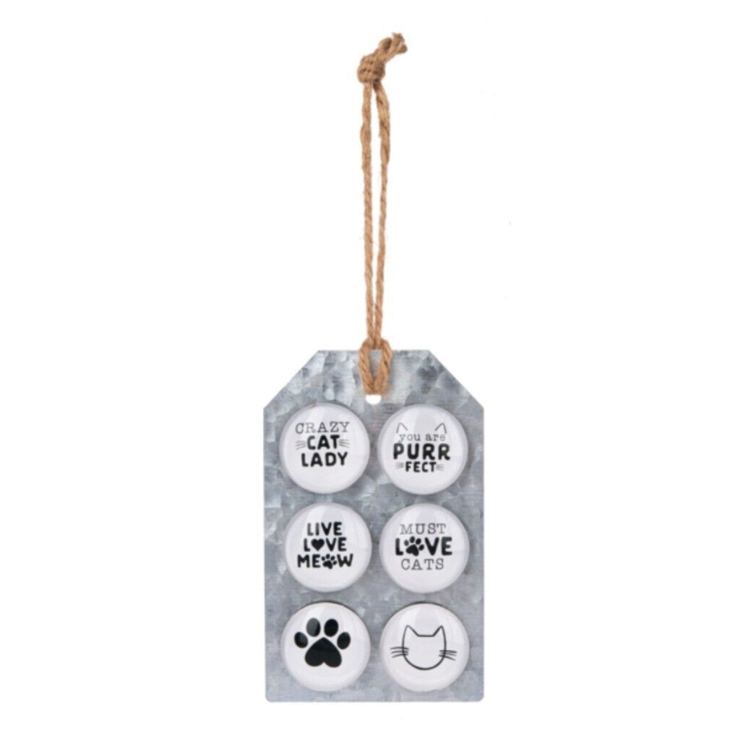 Ganz Cat Lover White Glass Magnets 6 Piece Set