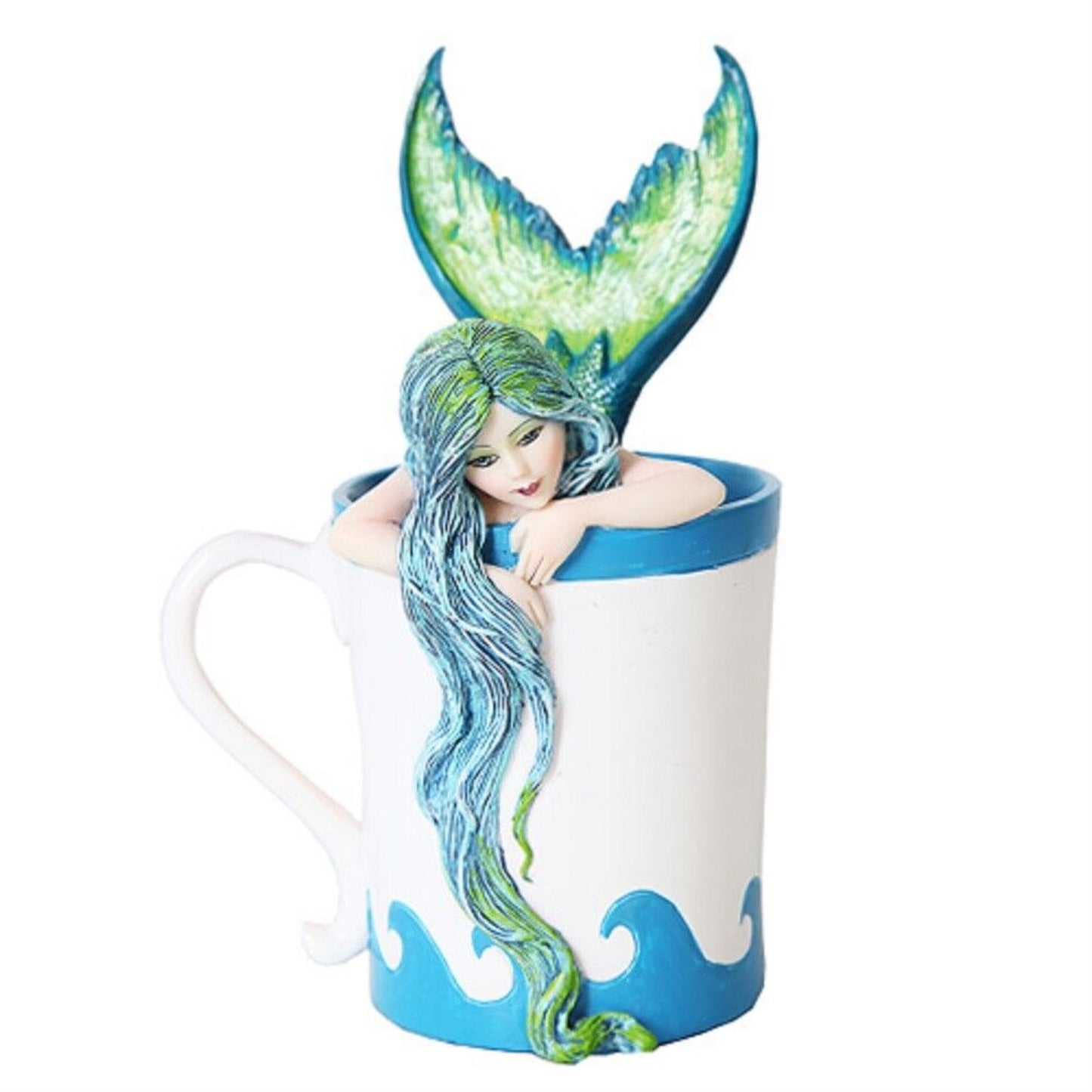 5.25 Inch Morning Bliss Mermaid In Coffee Cup Statue Figurine
