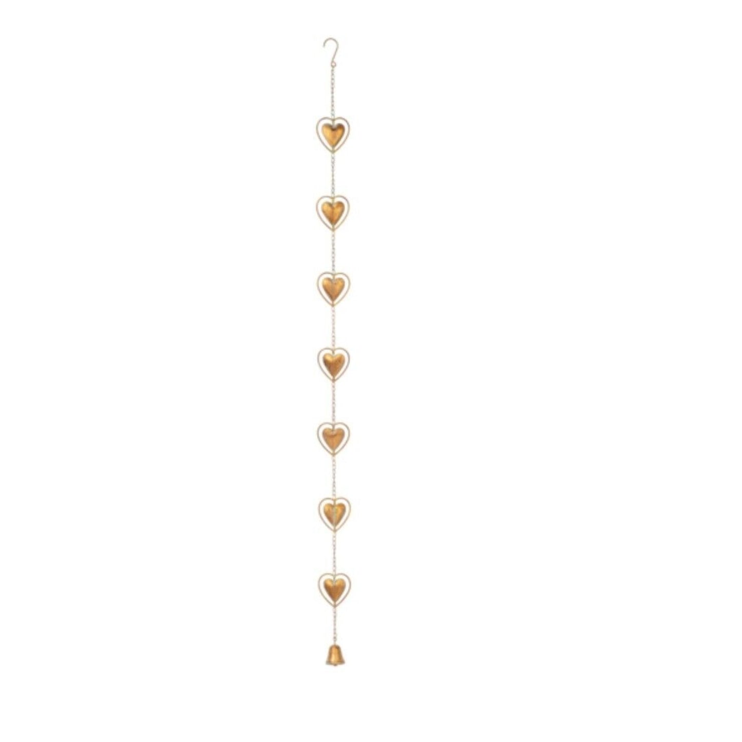 Ganz Gold Patina Heart Outdoor Garden Metal Rain Chain 70 Inch
