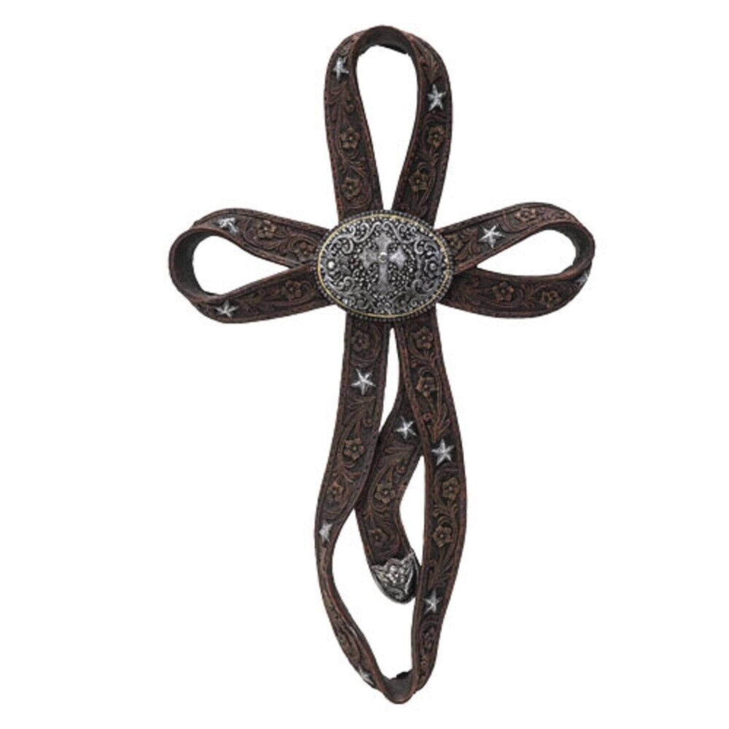 Western Belt Buckle Crucifix Resin Religious Wall Plaque Home Decoration 18 Inch 14213