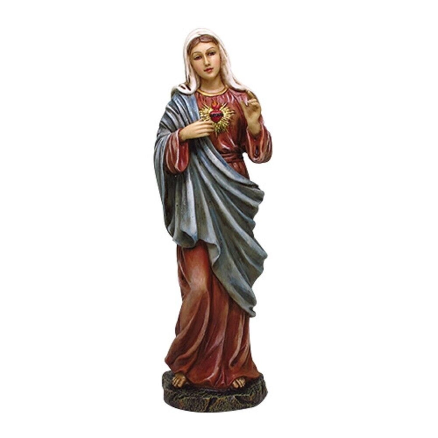 Sacred Heart of Mary Statue Purity Charity and Devotion Figurine 11 inch