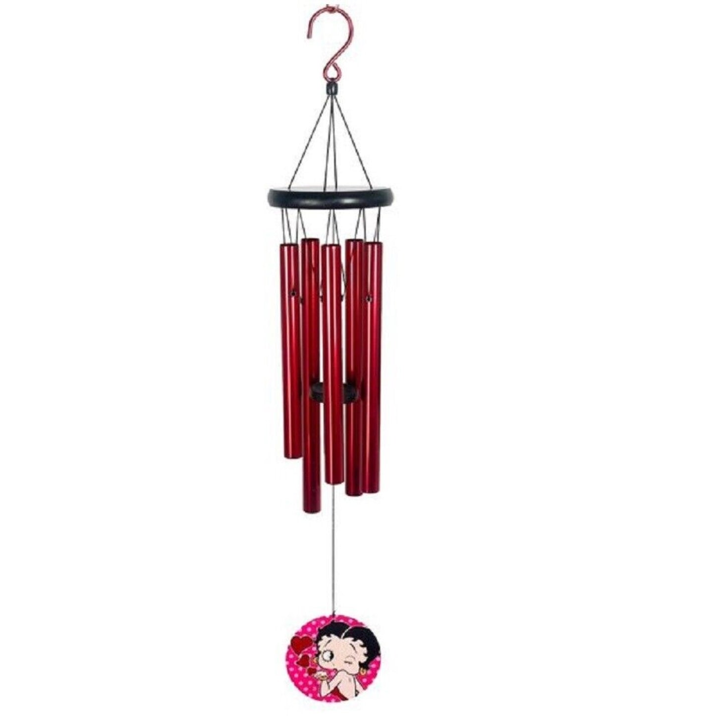 Spoontiques Red Betty Boop Metal Outdoor Garden Wind Chime Patio Decoration 26 Inch