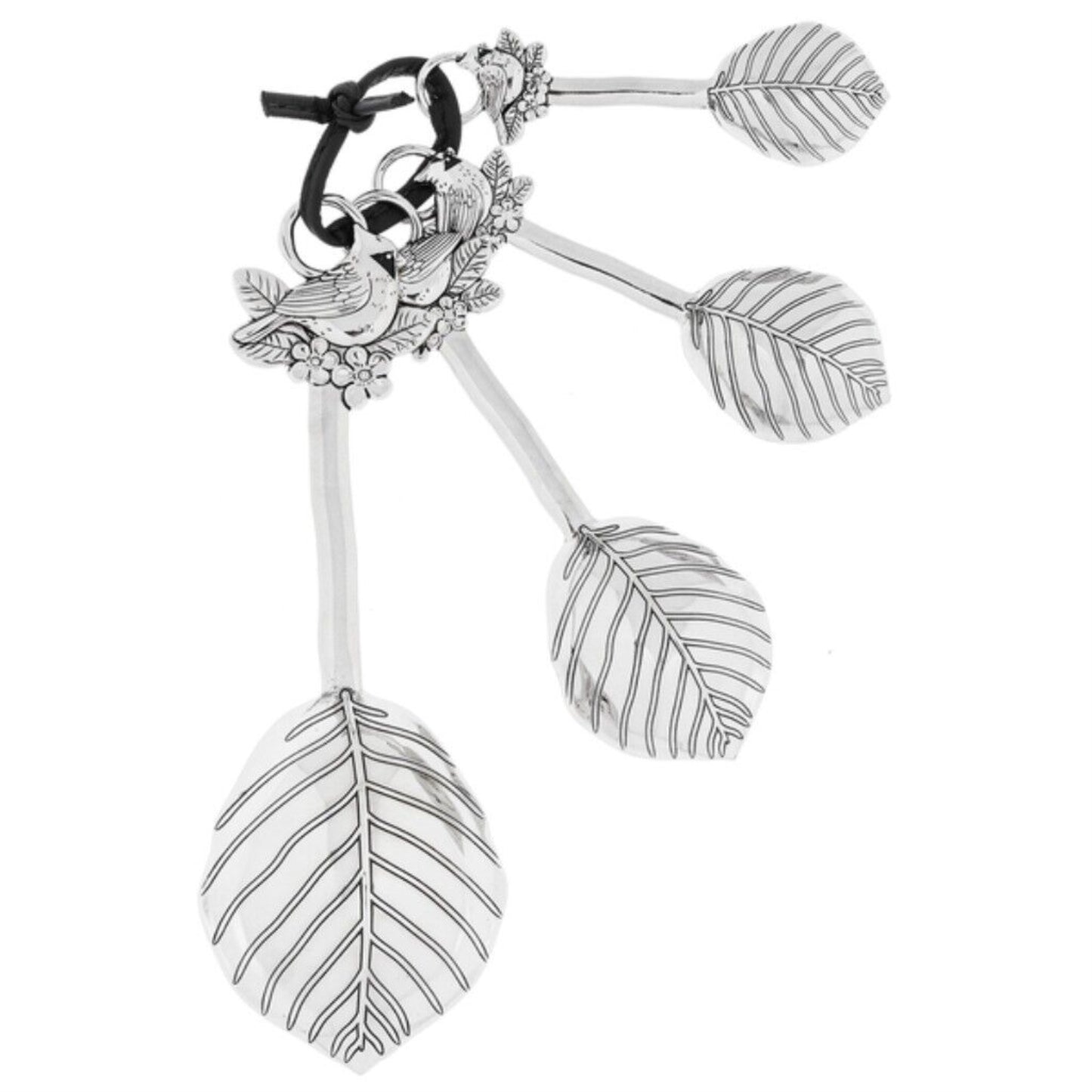 Cardinal Birds Zinc Metal 4 Piece Measuring Spoon Set For Kitchen