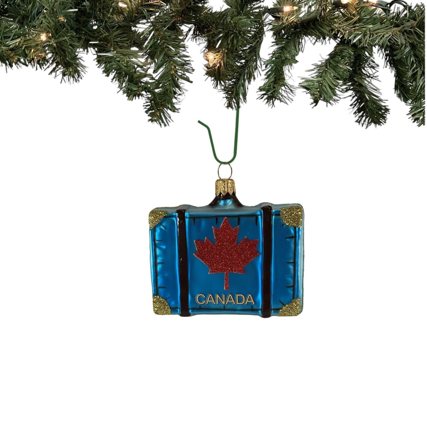 Pinnacle Peak Trading Ottawa Canada Travel Suitcase Polish Glass Christmas Ornament