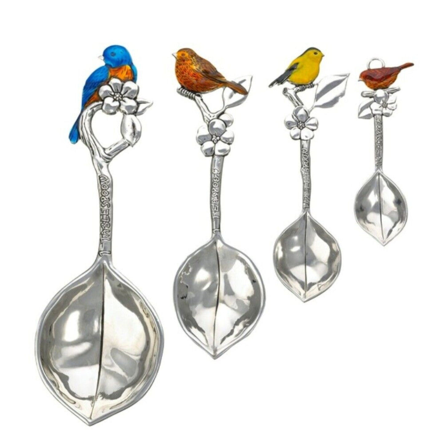 Ganz Birds Zinc Metal 4 Piece Measuring Spoon Set
