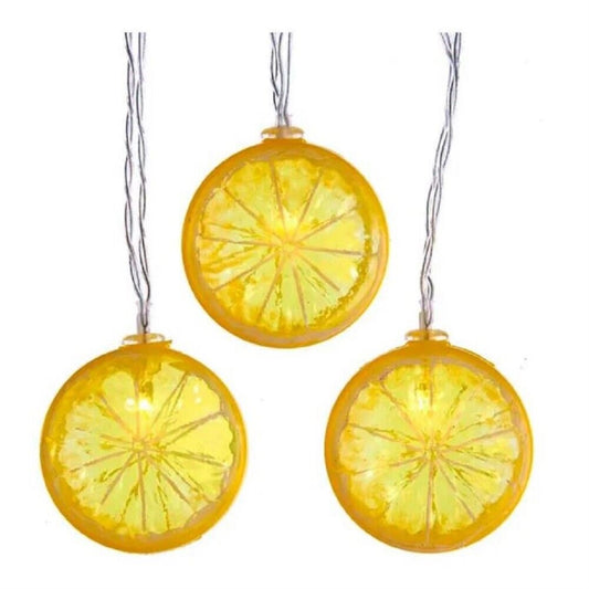 Lemon Slices LED Battery Operated Christmas Light String Set of 10 BAT3004