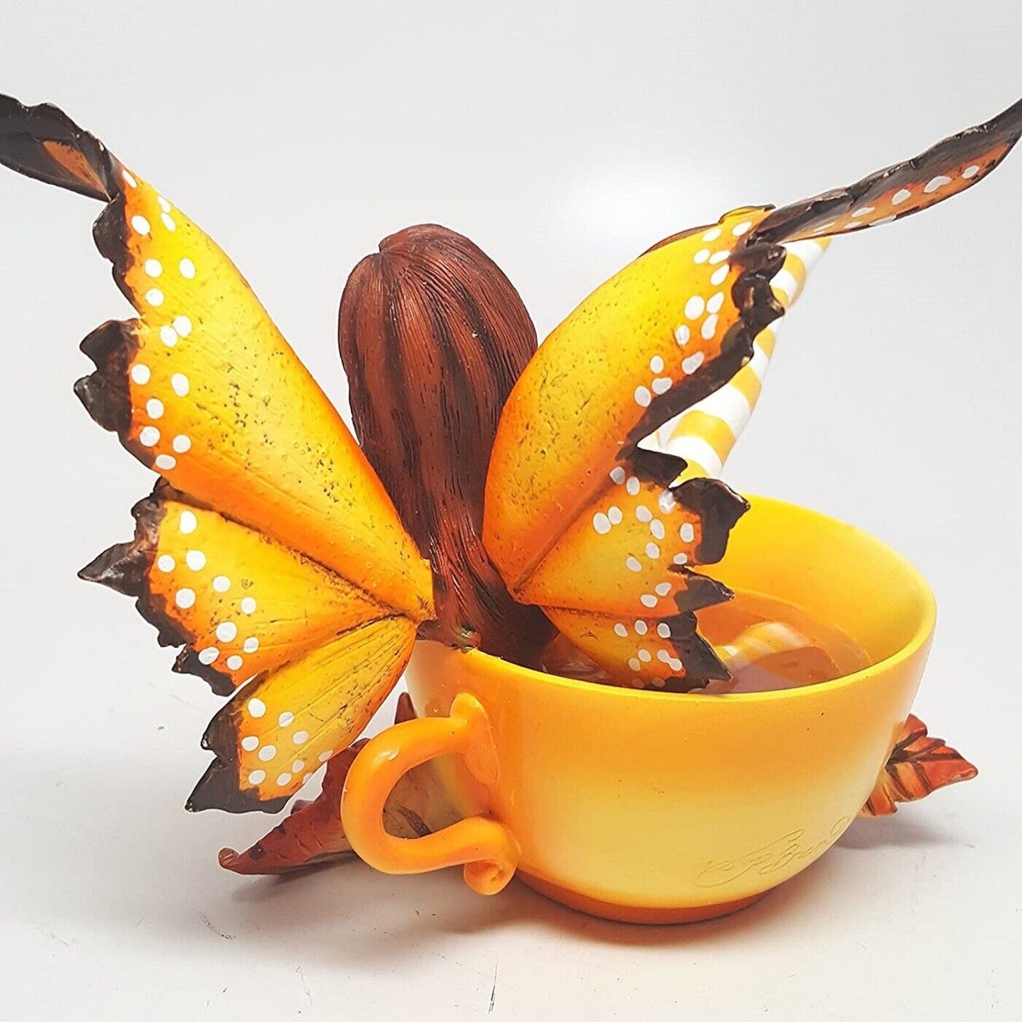 Amy Brown Autumn Comfort Cup Fairy Fantasy Art Figurine Collectible 4.75 inch