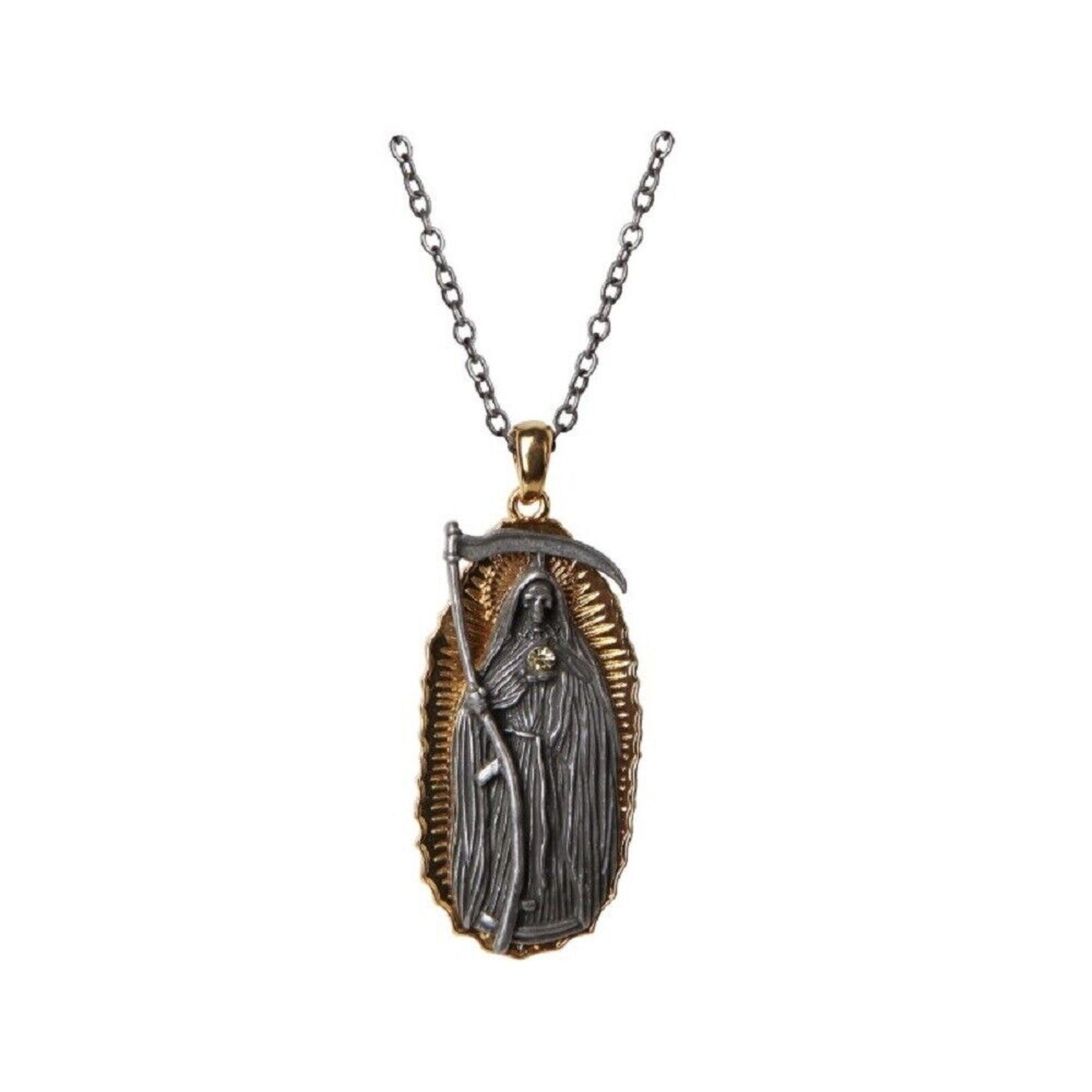 Santa Muerte Necklace Mexican Folklore Saint of Holy Death Necklace Lead Free Alloy