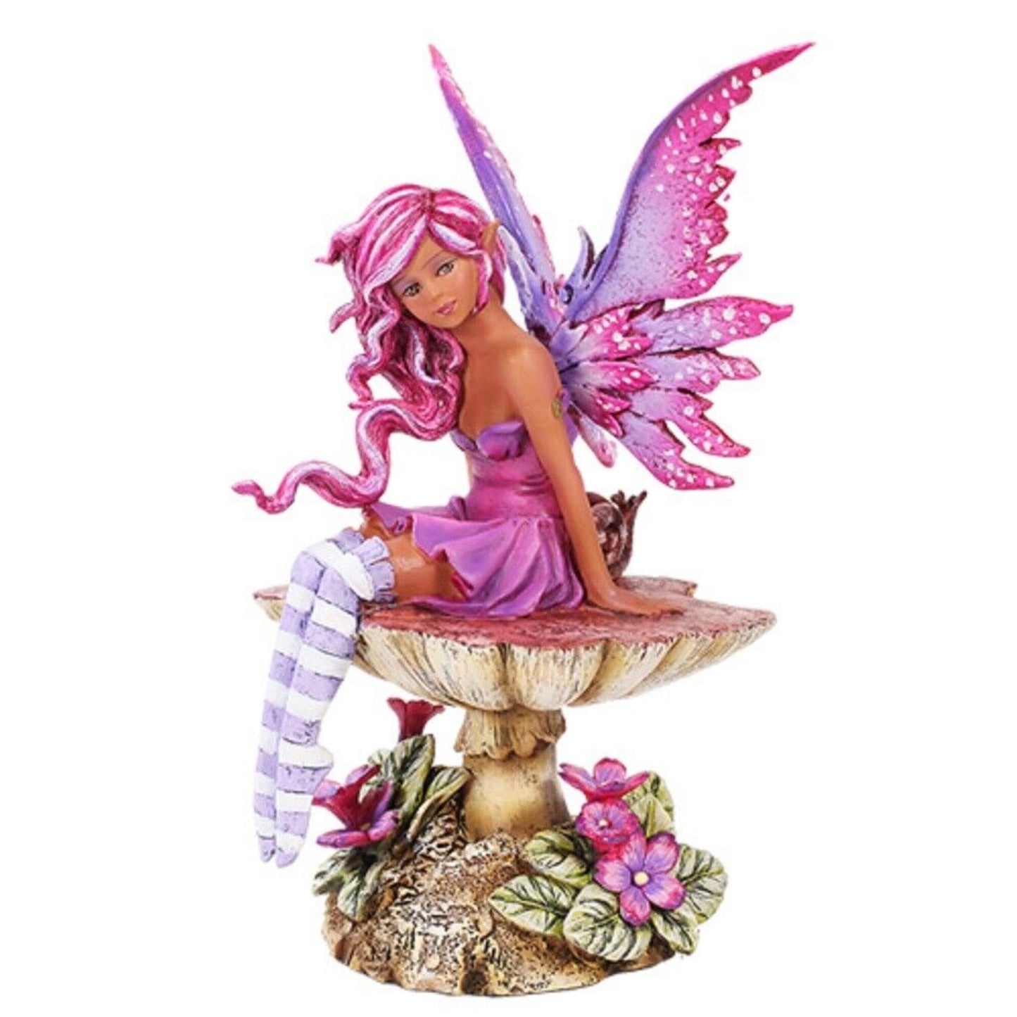 Amy Brown Magenta Fairy Statue Polyresin Figurine Home Decor 6.5 inch