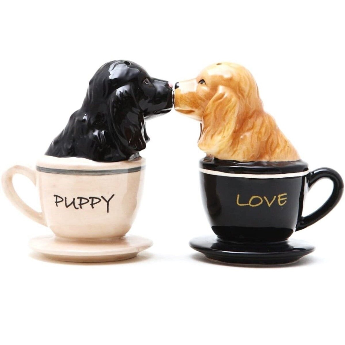 Puppy Love Kissing Cocker Spaniels Salt and Pepper Shaker Set