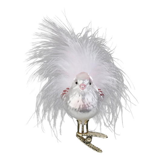 Inge Glas Lovely Birdie Clip on German Glass Ornament FREE BOX 2.2 Inch