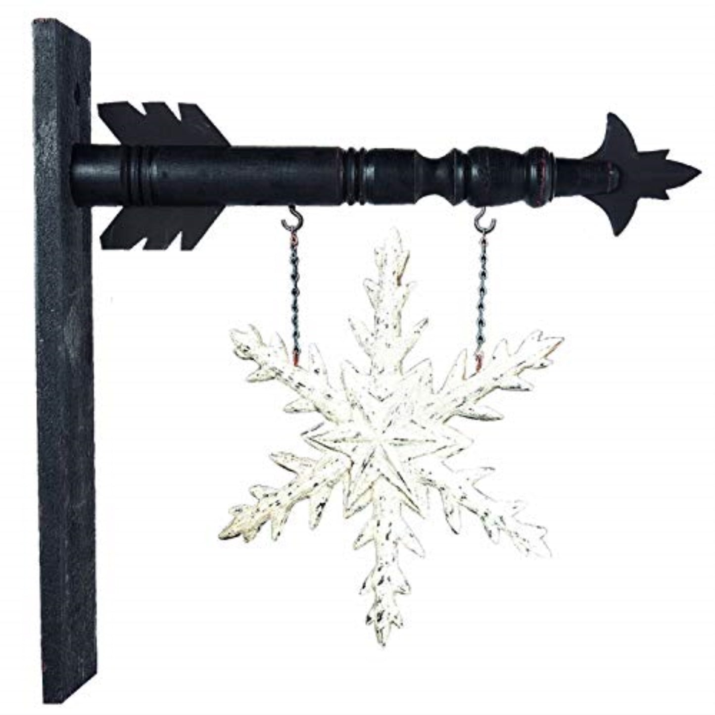 K&K Interiors White Snowflake Christmas Arrow Replacement Sign 13 inch - Arrow Sold Separately