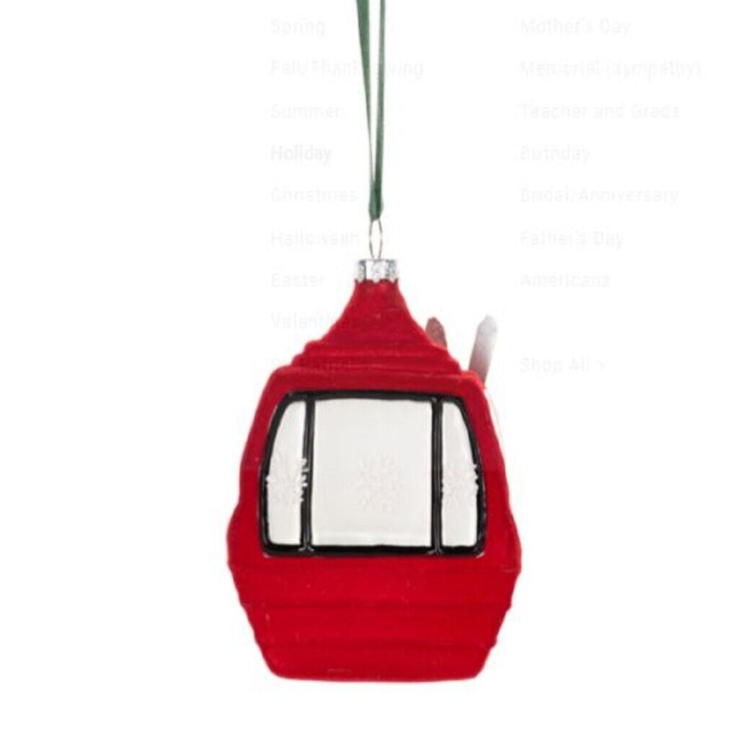 Ganz Flocked Gondola Christmas Tree Ornament 3.6 Inch Multicolor