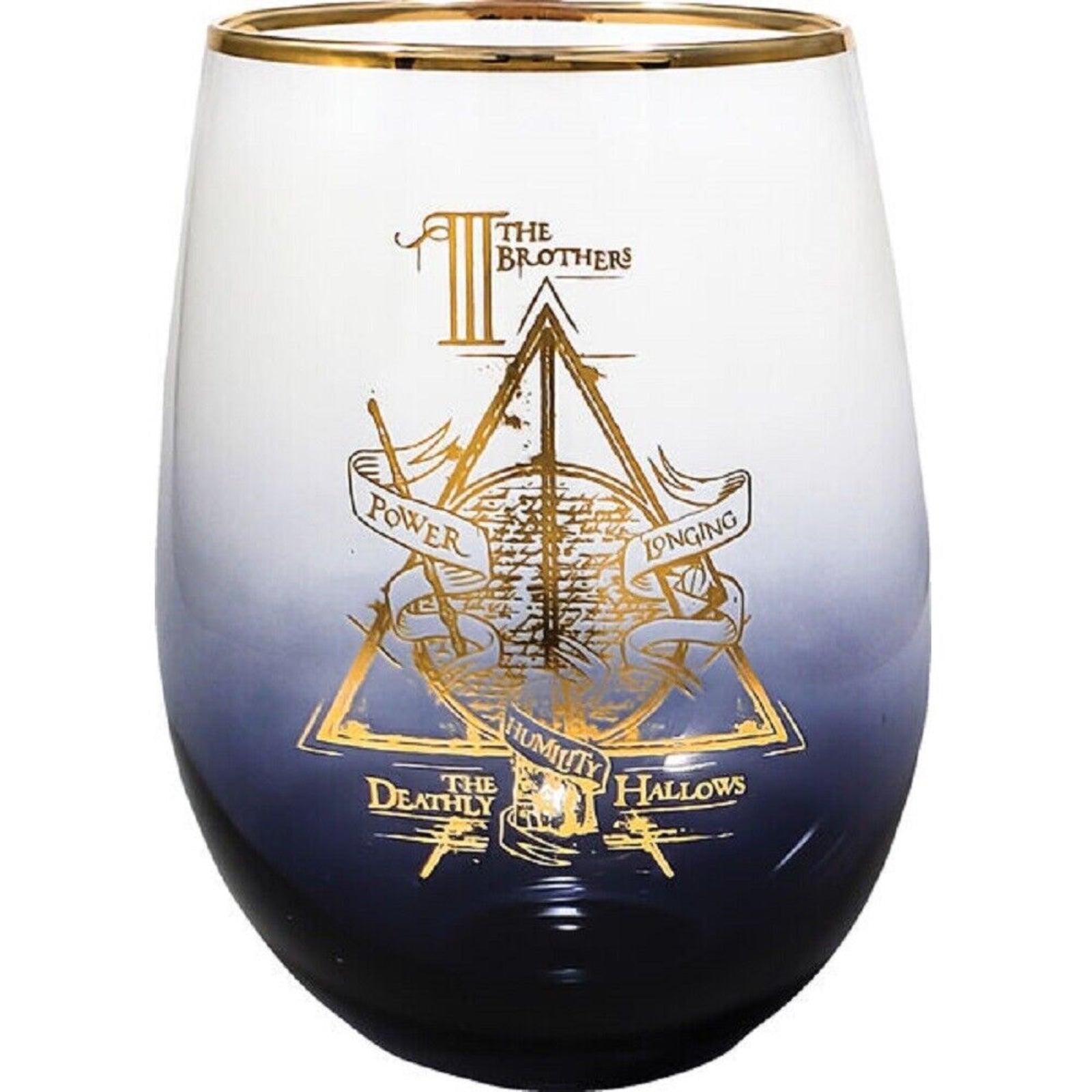 Spoontiques Harry Potter Deathly Hallows Black Stemless Wine Glass 20 –  Home and Holiday Shops