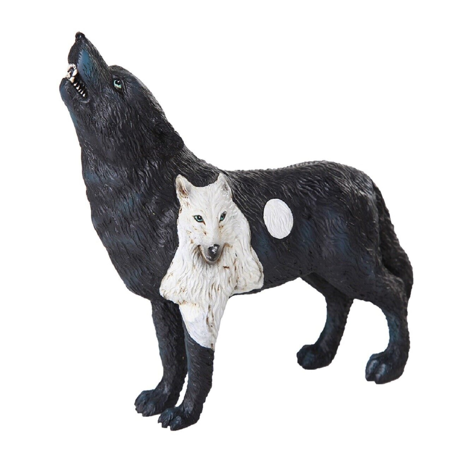 The Wolf Spirit Collection Dark Moonlit Night Black Howling Wolf Collectible Figurine