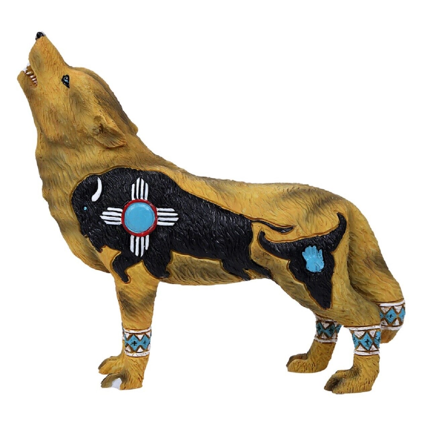 The Wolf Spirit Collection Buffalo Wolf Collectible Figurine Howling Wolf 6.25 inch L